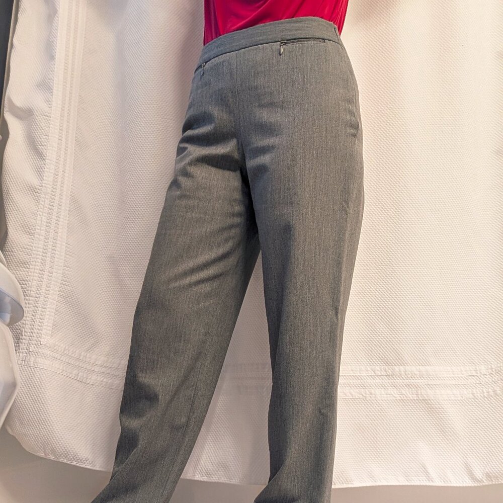 Talbots grey stretch relaxed fit side zip dress pants - size 8  (measurements)